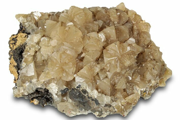 Fluorescent Yellow Calcite Crystal Cluster - Tsumeb, Namibia #321413
